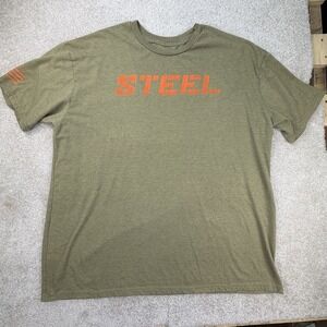 Steel Supplements Tshirt XL Green Orange 2 XXL Gym Workout